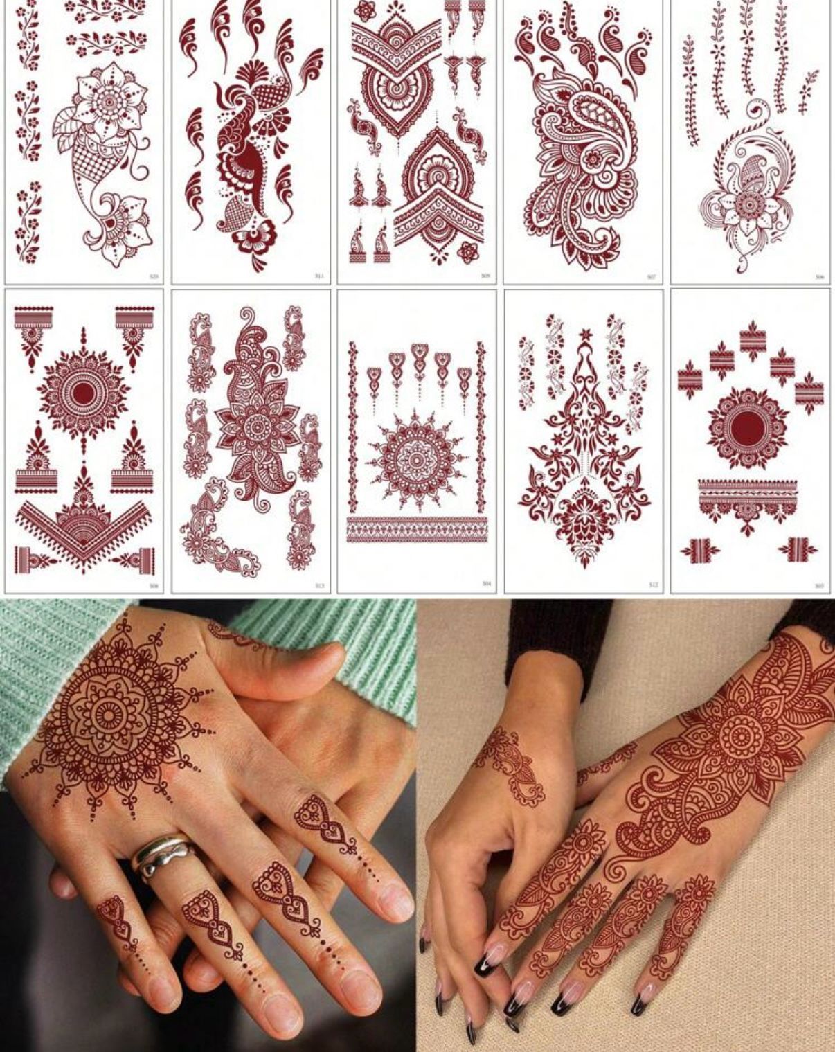 Henné rouge semi permanant tatouages mains et corps
