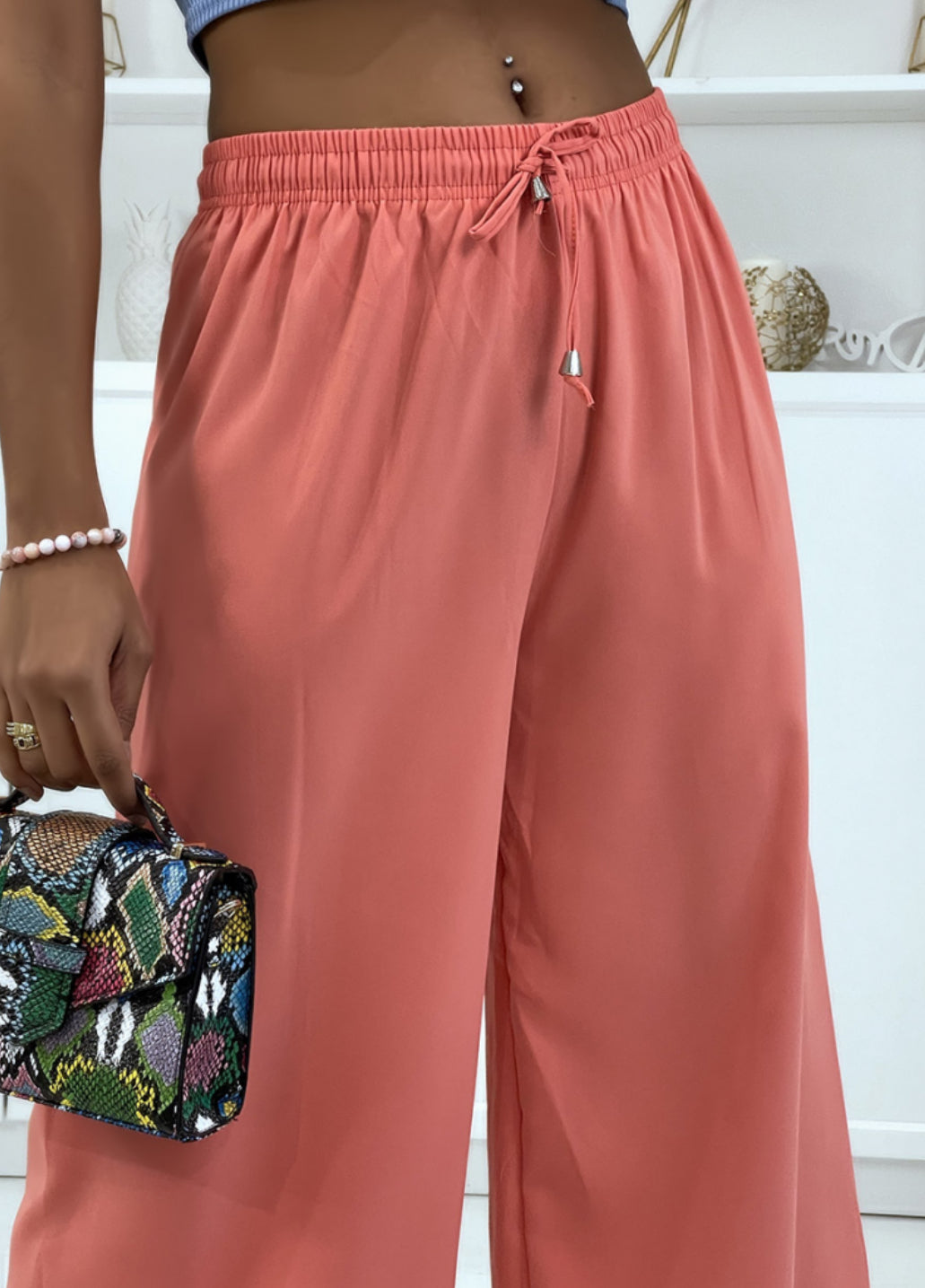 PANTALON PALAZZO CORAIL TRÈS AGRÉABLE À PORTER