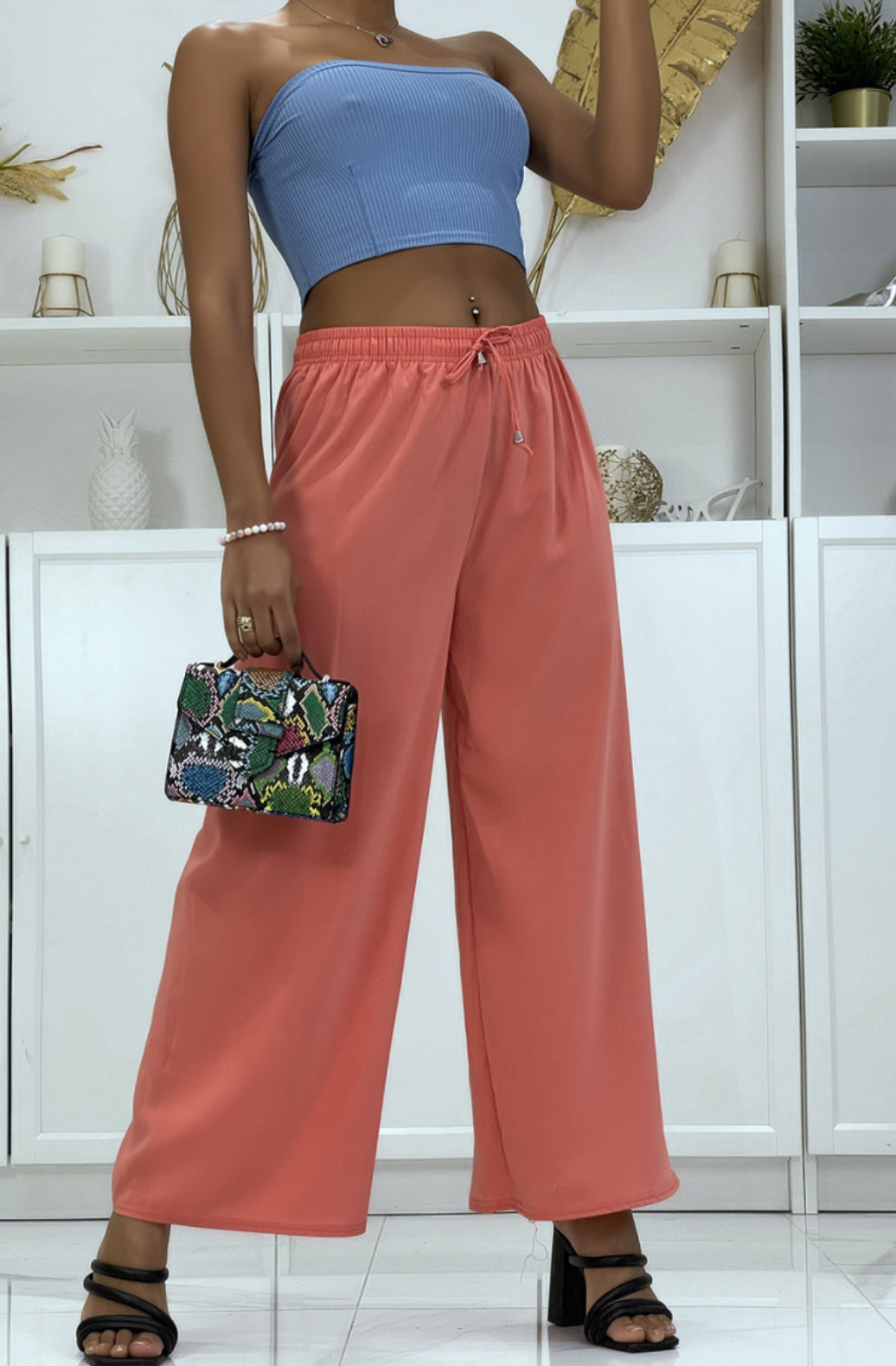PANTALON PALAZZO CORAIL TRÈS AGRÉABLE À PORTER
